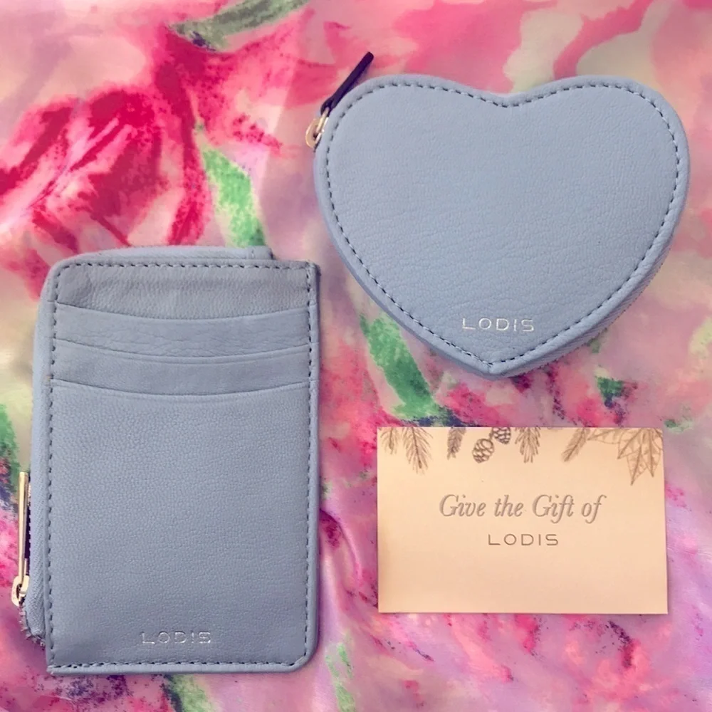Lodis Genuine Leather Catalina Credit Card Holder & Zippered Heart Coin Case